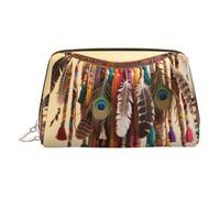 Trousse de maquillage de voyage avec imprimé lion et tigre pour un usage quotidien et voyage d'affaires, Jupe en plumes, One Size, Classique