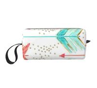Trousse de maquillage de voyage avec imprimé mauvais yeux pour femme, Flèches corail et bleu sarcelle., Taille unique, Trousse de maquillage