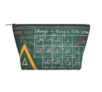 Trousse de maquillage de voyage avec imprimé oiseau et fleur - Grande capacité - Pochette de maquillage portable pour le lavage, le rangement de la chambre à coucher, Formulas Formes Théorie Math