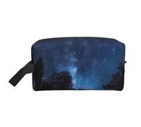 Trousse de maquillage de voyage avec imprimé papillons blancs pour femme - Grande capacité - Avec poignée, Arbre la nuit, Taille unique, Trousse de maquillage