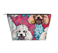 Trousse de maquillage de voyage avec imprimé papillons violets - Grande capacité - Pochette de maquillage portable pour le lavage et le rangement de la chambre à coucher, Caniches., One Size