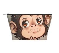Trousse de maquillage de voyage avec imprimé papillons violets - Grande capacité - Pochette de maquillage portable pour le lavage et le rangement de la chambre à coucher, Art du singe, One Size