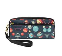 Trousse de maquillage de voyage avec imprimé plage d'été pour ranger les cosmétiques et les produits de beauté essentiels, Planète spatiale, One Size