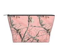 Trousse de maquillage de voyage avec imprimé tie-dye violet pour femme, Camouflage feuilles roses, One Size, Trousse de maquillage