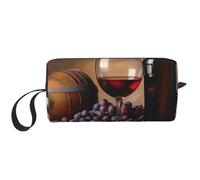 Trousse de maquillage de voyage avec imprimé vin de raisin - Trousse de maquillage portable pour femme, blanc, Taille unique, Trousse de maquillage