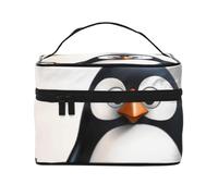 Trousse de maquillage de voyage avec inscription « I Love Penguins » - Organiseur de maquillage portable spacieux avec poignée - Grande capacité - Cadeau pour femmes et filles, Noir , Taille unique