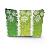 Trousse de maquillage de voyage avec mains mauvais œil, mains colorées avec troisième mauvais œil, grande trousse de maquillage en lin, trousse de toilette, multicolore, 17,8 x 22,9 cm, Vert_28,