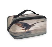 Trousse de maquillage de voyage avec motif aigle océan, pour femmes, hommes, filles, garçons, trousse de toilette, trousse de toilette portable, organisateur d'articles de toilette