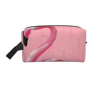 Trousse de maquillage de voyage avec motif ananas doré pour femme - Grande capacité - Avec poignée, Flamingo 1., Taille unique, Trousse de maquillage