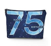 Trousse de maquillage de voyage avec motif cœur, cœur rouge avec couronne de dessin animé, grande trousse de maquillage en lin, trousse de toilette, rose rouge, 17,8 x 22,9 cm, Bleu_34, Taille unique,