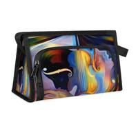 Trousse de maquillage de voyage avec musique humaine abstraite pour femmes, hommes, enfants, filles, garçons, musique colorée, trousse de toilette, trousse de toilette, trousse de douche,