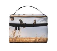 Trousse de maquillage de voyage avec poignée pour femme et fille Motif canard sauvage, Noir , Taille unique, Trousse de maquillage