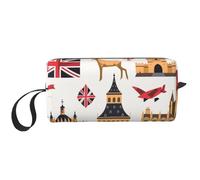 Trousse de maquillage de voyage avec symboles de l'Angleterre - Portable - Trousse de toilette pour femme, blanc, Taille unique, Trousse de maquillage