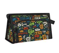Trousse de maquillage de voyage avec symboles du film pour femmes, hommes, enfants, filles, garçons, trousse de toilette, trousse de toilette, trousse de douche, organisateur, couleur, L, Organiseur