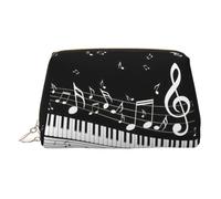 Trousse de maquillage de voyage avec touches de piano et notes de musique avec compartiments, trousse de toilette portable pour femme, doré, One Size
