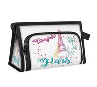 Trousse de maquillage de voyage Bonjour Tour Eiffel pour femmes, hommes, enfants, filles, garçons, tour Eiffel Paris, trousse de toilette, trousse de toilette, trousse de douche, organisateur,
