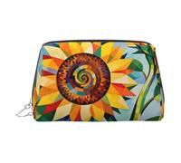 Trousse de maquillage de voyage chic avec impression couleur bleu clair, jolie pochette cosmétique pour femme pour sac à main et utilisation en déplacement, Tournesol abstrait, One Size, Classique