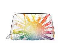 Trousse de maquillage de voyage chic avec spectrogramme de couleur pour femme pour sac à main et utilisation en déplacement, Soleil coloré, One Size, Classique