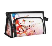 Trousse de maquillage de voyage colorée avec note de musique pour femmes, hommes, enfants, filles, garçons, notes, trousse de toilette, trousse de toilette, trousse de douche, organisateur, couleur,