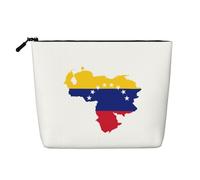 Trousse de maquillage de voyage de grande capacité avec imprimé drapeau du Venezuela - Pochette de toilette pour femme