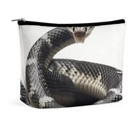 Trousse de maquillage de voyage de grande capacité pour femme - Étanche - Portable - Sac de rangement - Boussole et carte du monde - Trousse de toilette imprimée, Cobra Snake, Taille unique