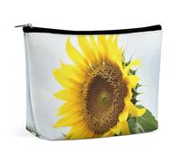 Trousse de maquillage de voyage de grande capacité pour femme - Étanche - Portable - Sac de rangement - Flamants roses - Aquarelle - Tropiques - Trousse de toilette imprimée, Fleur de tournesol