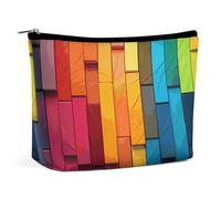 Trousse de maquillage de voyage de grande capacité pour femme, étanche, portable, sac de rangement, trousse de toilette imprimée colorée, Tableau coloré., Taille unique