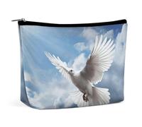 Trousse de maquillage de voyage de grande capacité pour femme - Étanche - Portable - Sac de rangement - Vue de la rivière fantastique - Trousse de toilette imprimée, Peace Dove, Taille unique