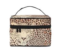Trousse de Maquillage de Voyage drôle de Peaux de léopard pour Les Femmes, Sac cosmétique résistant à l'eau Trousse de Toilette Pliable Cadeaux de Professeur