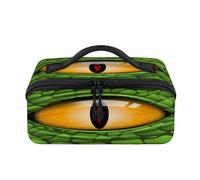 Trousse de maquillage de voyage effrayante pour les yeux de reptile - Pochette étanche - Trousse de toilette ouverte plate - Organiseur de voyage pour femme et homme
