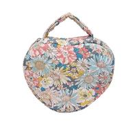 Trousse de maquillage de voyage élégante avec trousse de maquillage florale bleue unique et sophistiquée pour femmes qui aiment l'organisation de beauté, Fleur de Nandou, Beauté de masse