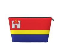 Trousse de maquillage de voyage en cuir avec drapeau de Kaliningrad - Étanche