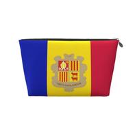 Trousse de maquillage de voyage en cuir avec drapeau de l'Andorre - Étanche