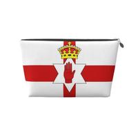 Trousse de maquillage de voyage en cuir avec drapeau de l'Irlande du Nord - Étanche