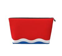 Trousse de maquillage de voyage en cuir avec drapeau de l'oblast de l'Amour - Étanche