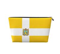 Trousse de maquillage de voyage en cuir avec drapeau de Stavropol Krai - Étanche