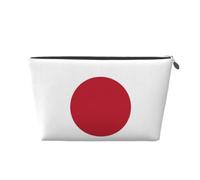 Trousse de maquillage de voyage en cuir avec drapeau du Japon - Étanche