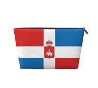 Trousse de maquillage de voyage en cuir avec drapeau du Krai Perm - Étanche