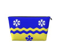 Trousse de maquillage de voyage en cuir avec drapeau du Prince George - Étanche