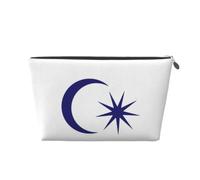 Trousse de maquillage de voyage en cuir avec drapeau du sultan de Johor - Étanche
