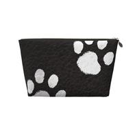 Trousse de maquillage de voyage en cuir avec imprimé traces d'ours - Fermeture éclair dorée imperméable pour un usage quotidien et les voyages, doré, Taille unique, Trousse de toilette