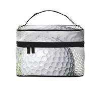 Trousse de maquillage de voyage en forme de balle de golf - Organiseur de toilette portable avec compartiments zippés pour pinceaux, bouteilles et soins de la peau