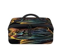 Trousse de maquillage de voyage en forme de chat 3D - Portable et étanche - Trousse de toilette plate ouverte - Pour homme et femme