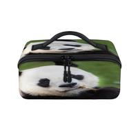 Trousse de maquillage de voyage en forme de panda géant - Poche étanche - Trousse de toilette ouverte plate - Organiseur de voyage pour femme et homme