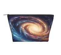 Trousse de maquillage de voyage en forme de trapèze avec motif géométrique argenté pour femme, Spirale spatiale énergie cosmique, One Size, Trousse de maquillage