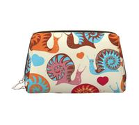 Trousse de maquillage de voyage en forme d'escargot mignon avec compartiments, trousse de toilette portable pour femme, doré, One Size