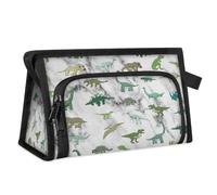 Trousse de maquillage de voyage en marbre gris pour femmes, hommes, enfants, filles, garçons, dinosaures, marbre, trousse de toilette, trousse de douche, organiseur, couleur, L, Organiseur de sac