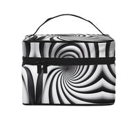 Trousse de maquillage de voyage en spirale pour femme, (22,9 x 16,5 x 15,7 cm), grande capacité, sac de rangement pour filles, noir, One Size