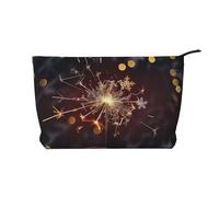 Trousse de maquillage de voyage en velours côtelé avec imprimé dauphin - Trousse de toilette pour femmes, mamans et filles, Happy New Year, Taille unique, Trousse de toilette