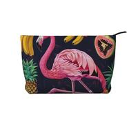 Trousse de maquillage de voyage en velours côtelé avec imprimé ours polaire pour femmes, mamans, filles, Ananas Banana Flamingo, Taille unique, Trousse de toilette